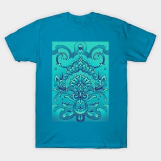 turquoise blue mandala pattern T-Shirt